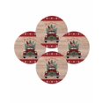 thumbnail image 7 of 15 Inch Round Placemats Set of 4, Christmas Truck Non Slip Heat Insulation PP Table Mats, Xmas Snowflakes Tree Farmhouse Wooden Washable Place Mats for Kitchen Dining Party Table Decor, 7 of 7
