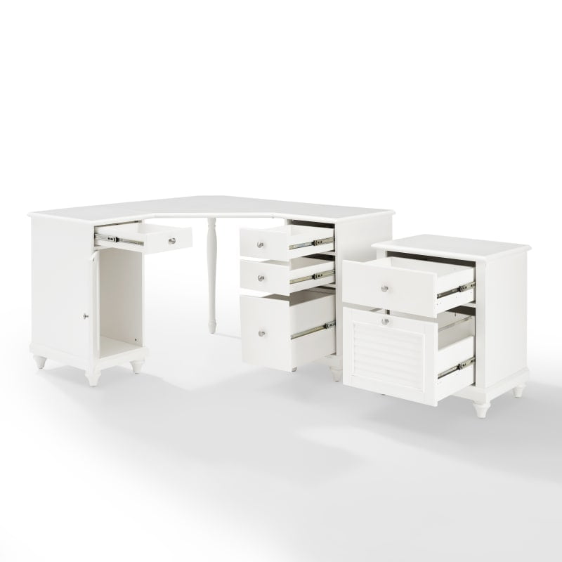 Palmetto 2pc Corner Desk W File Cabinet White Com Palmetto 2pc Corner Desk W File Cabinet, Small White Desk With File Drawer