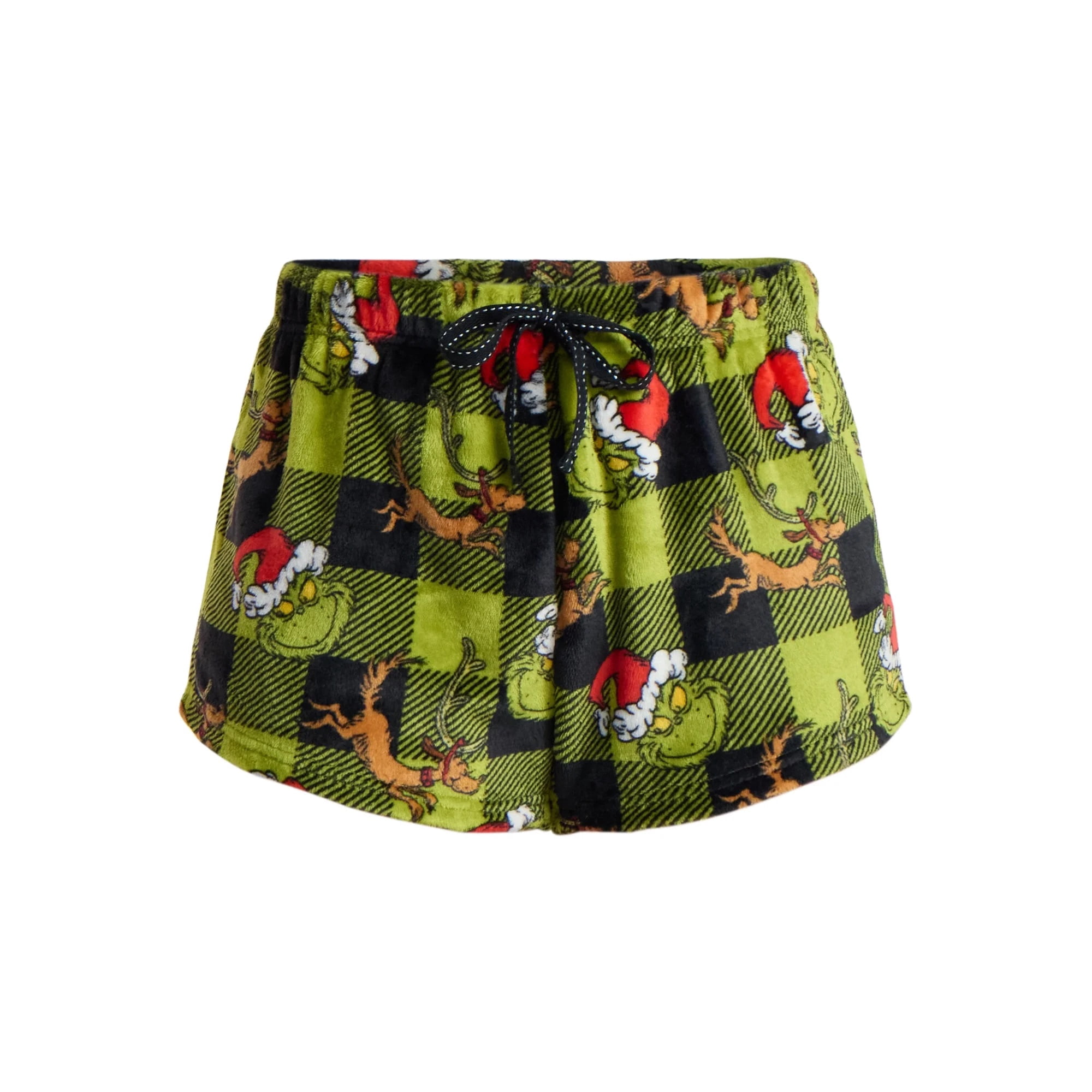 Women's Plush Grinch Sleep Shorts, 2-Pack, Max, 3X