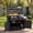 Black, variant on Harper & Bright Designs Outdoor Kitchen Island with Stainless Table Top, Wood Kitchen Cart Grill Prep BBQ Table with Wheels, Garden Potting Bench with 3 Shelves and 2 Drawers, Gray