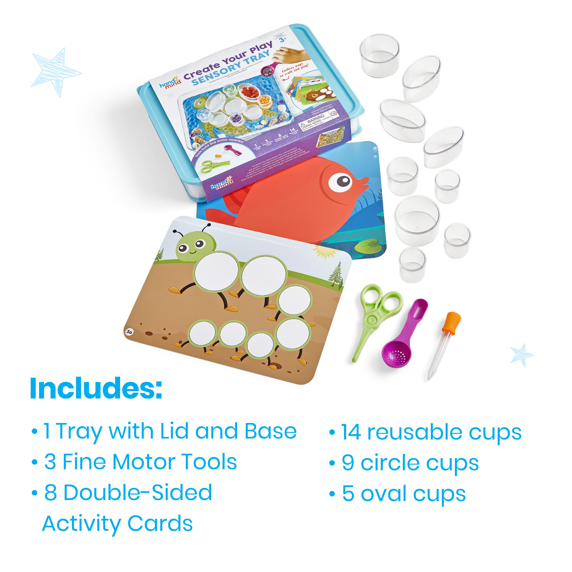 hand2mind Create Your Play Sensory Tray, Shape Sorting Toy, Fine Motor Skills, Ages 3+