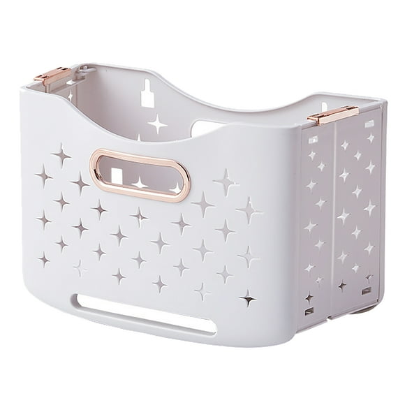 Cesta de lavandería plegable portátil, organizador de ropa, cesta individual de oro rosa para el hogar y el hotel.