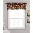 thumbnail image 3 of Colorful Squirrel Kitchen Valances for Windows Farmhouse Linen Window Valance Curtain for Living Room Window Treatment Brown Botanical Berry Pine Cones Valance Rod Pocket Topper Drape, 42 x 12 Inch, 3 of 6
