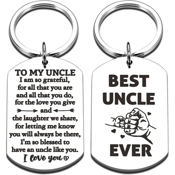 Stocking Stuffers for Men - Funny Uncle Gifts for Men Him, Best Uncle Ever Keychain Birthday Gift for Uncles from Nephew Niece To My Uncle Keychain Gifts, Christmas White Elephant Gift
