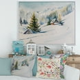 thumbnail image 2 of Designart 'The Winter Mountains With Little House' Traditional Framed Canvas Wall Art Print, 2 of 5