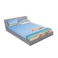 thumbnail image 2 of Ambesonne Beach Fitted Sheet & Pillow Sham Set, Chair Umbrella Relaxing, Full, Turquoise Beige, 2 of 2