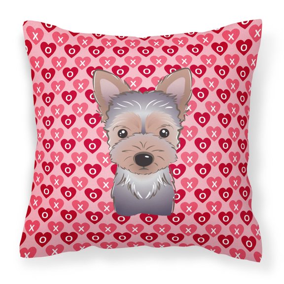 Carolines Treasures BB5302PW1818 Yorkie Puppy Fabric Decorative Pillow 18HX18W multicolor