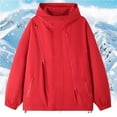 thumbnail image 4 of Mrat Women's Zip up Hoodie Men and Women Lightweight Single-Layer Outdoor Loose Zippered Jacket Work Jacket Windbreaker and Jacket Rain Coat Long Lady S-248 Red-a XXL, 4 of 9