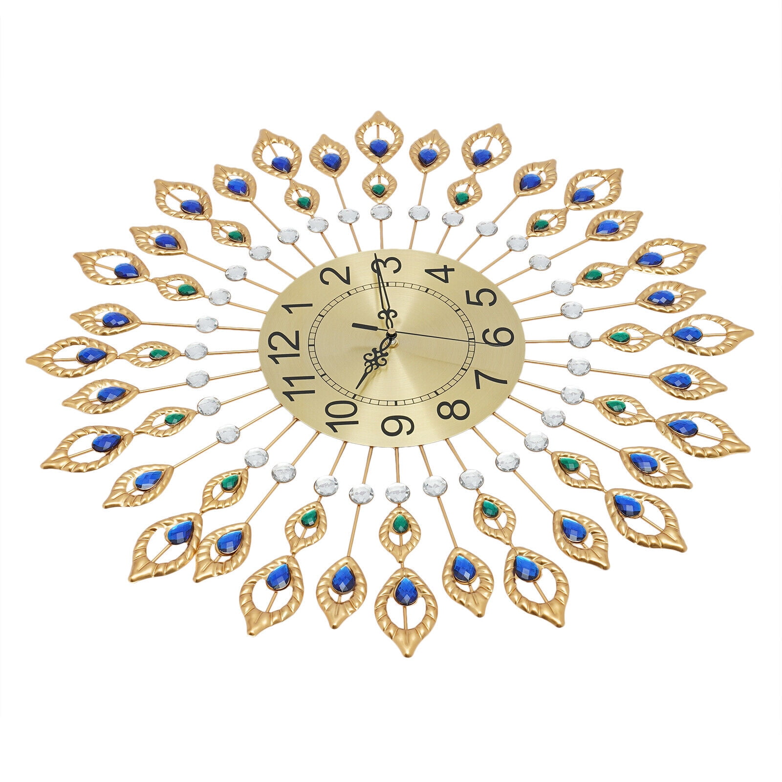 FETCOI Large Luxury Wall Clocks Elegant Design Non-Ticking for Living Room Home Decor