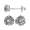 14K Gold Post & Sterling Silver - Platinum, variant on 14K Gold Post & Sterling Silver Made with Swarovski Zirconia 3 Prong Martini Stud Earrings - Platinum Plated 6.50mm 2.00cttw