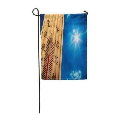 LADDKE Thermometer Sun Sky 40 Degrees Hot Summer Day High Temperatures in Celsius Garden Flag Decorative Flag House Banner 28x40 (Best Temperature For House)