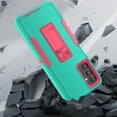 thumbnail image 3 of NIFFPD Samsung Galaxy A13 5G Case, Heavy Duty Shockproof Phone Case with Kickstand Support Car Mount Green&Rose Red, 3 of 6