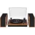 thumbnail image 1 of Crosley CR7502A-WA Riff Tocadiscos de vinilo Bluetooth de 3 velocidades con altavoces estéreo a juego y 6 diseños modulares, nogal, 1 of 5