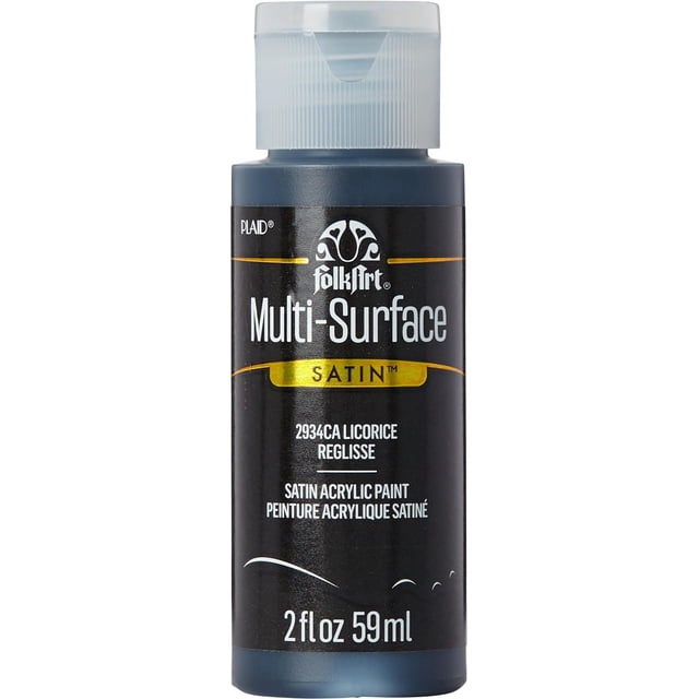 FolkArt Peinture Acrylique Satin Multi-Surface, 2 fl. oz., Réglisse