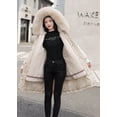 thumbnail image 2 of Ladies long down cotton winter warm jacket coat with detachable plush lining, 2 of 4