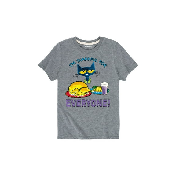 Pete The Cat - I'm Thankful For Everyone! - Youth Short Sleeve Graphic T-Shirt