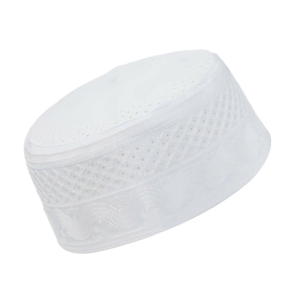 Hollowed Arab Kufi Hat Headwear For Men White Traditional Prayer Turban Hat Religious Ceremony Head Accessory