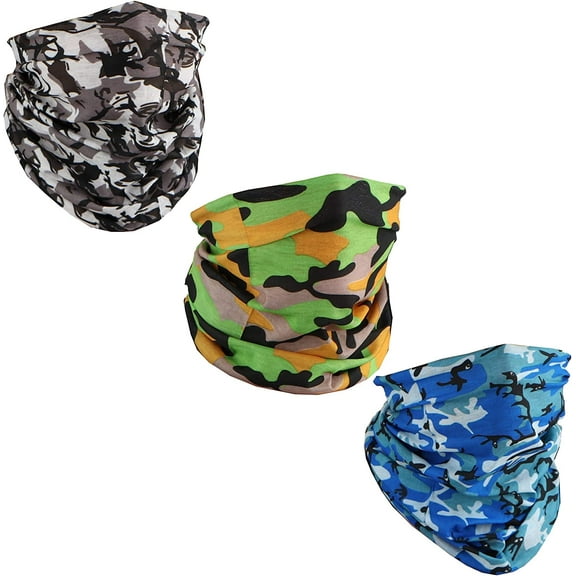 Motique Accessories Seamless Bandana Tube Face Scarf for Adult Unisex - Pack (Camo)