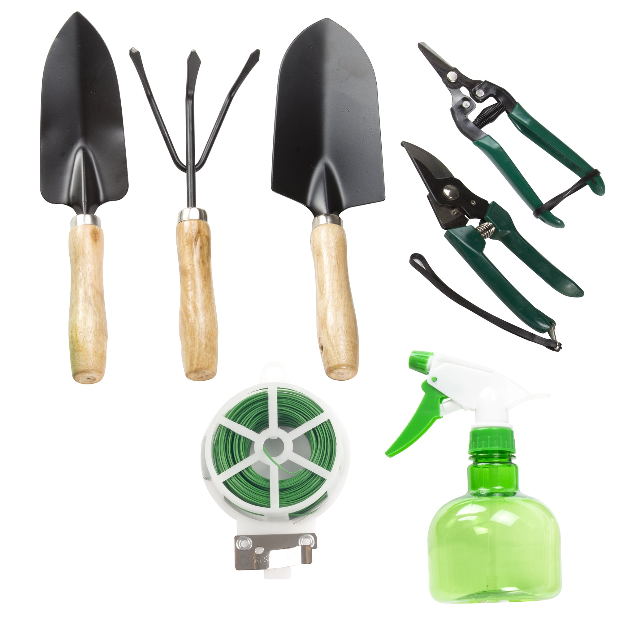 Pure Garden 8-Piece Gardening Hand Tool Set with Canvas Tote (Beige)