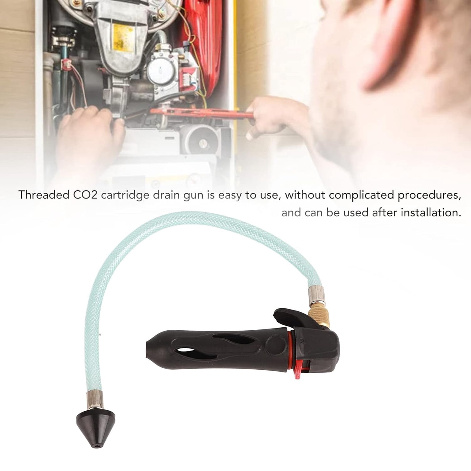 Tall Pressure CO2 Drain Firearm With Flexible Tube For Profound Cleaning Clogged Conduits Condensers Piping Tool