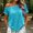 *Sky Blue, variant on ClodeEU Women's Off Shoulder Mesh Short Sleeve T-Shirt,Casual Solid Color Loose Cold Shoulder Top Black,Women's Plus L