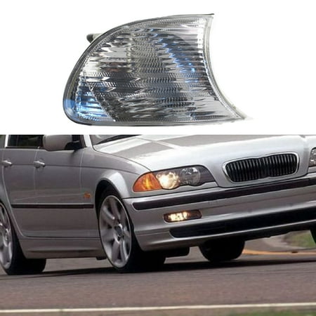 

GWONG Turn Signal Light Cover Waterproof Replacement White Left Right Professional Corner Lights Shell 63126904307 63126904308 for BMW E46 98-01 Two Door