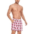thumbnail image 4 of FORMRS Mens Swim Trunks Mesh Liner Quick Dry Casual Beach Board Shorts with Pockets, Sizes S-2XL, Cartoon Strawberry, 4 of 9