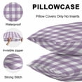 thumbnail image 5 of Throw Pillow Covers 18x18 Inch Set of 2, Purple Checkered Waterproof Outdoor Pillow Covers, Farmhouse White Buffalo Plaid Decorative Cushion Pillowcases for Couch, Sofa, Bed, Garden, Patio, 5 of 9
