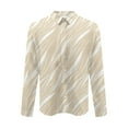 thumbnail image 4 of Zylanna Men's Button up Shirts, Turndown Collar Long Sleeve Printed Breathable Casual Shirts for Men Beige, 4 of 5