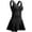 Black, variant on Women's Plus-Size Flower Printing Shaping Body One Piece Swim Dresses Swimsuit
