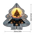 thumbnail image 6 of Metal Hanging Christmas Tree Wind Decorations - Festive Garden Spinners with Golden Ornaments & Glowing Lights for Yard Decor, 6 of 6
