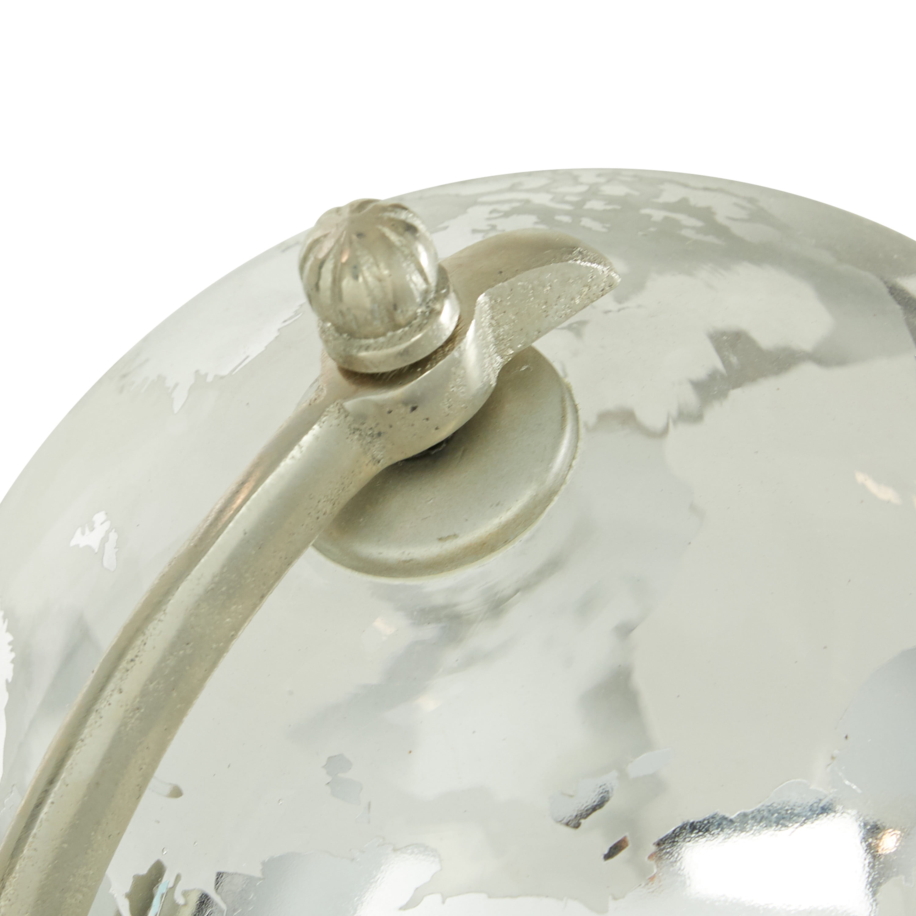 DecMode 8" Silver Globe with Brown Base