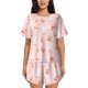 thumbnail image 1 of Fotbe Rabbit And Cherry Conjunto de Pijama Estampado para Mujer, 2 Piezas, Ropa de Dormir con Camiseta de Manga Corta y Shorts Suaves-X-Large, 1 of 6