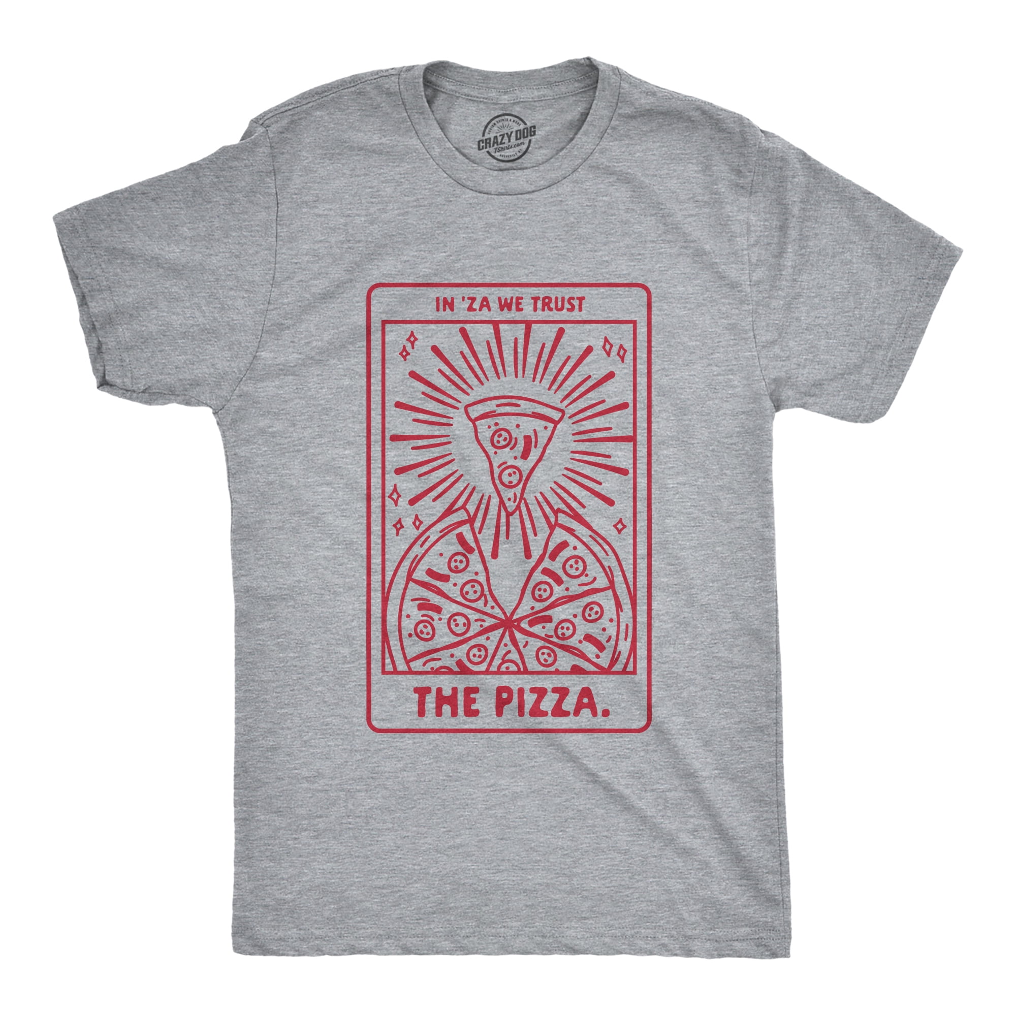Mens In 'Za We Trust Pizza Tshirt Funny Tarot Card Pizza Slice Fortune  Teller Graphic Tee (Light Heather Grey) - 4XL Graphic Tees - Walmart.com