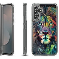 Shockproof Protective Phone Case Cover for Samsung Galaxy S25 FE, by OneToughShield - Geometric Lion