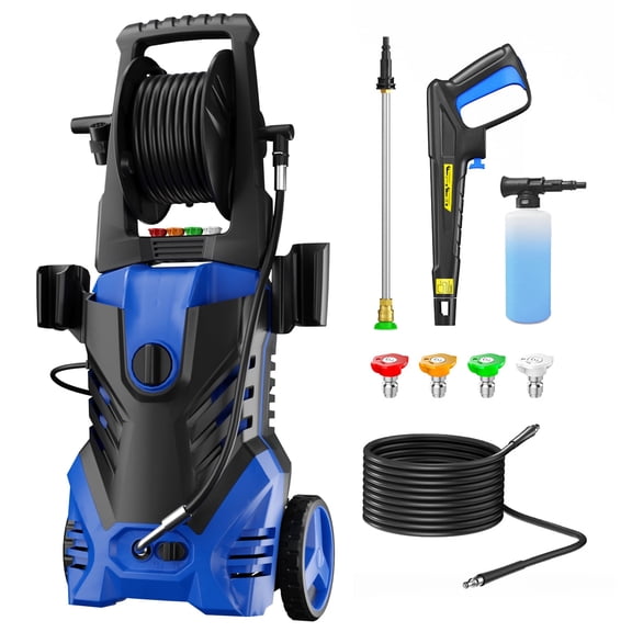 Electric Pressure Washer 5000PSI-Max 3.0GPM Power Washer 4 Different Pressure Tips, 25FT Hose Power Cord, Foam Cannon, Power Washer Electric Powerd for Patios Car Garden