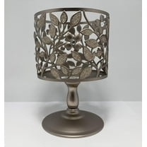 Bath & Body Works Dogwood 3 Wick Pillar Candle Metal Pedestal Sleeve Holder