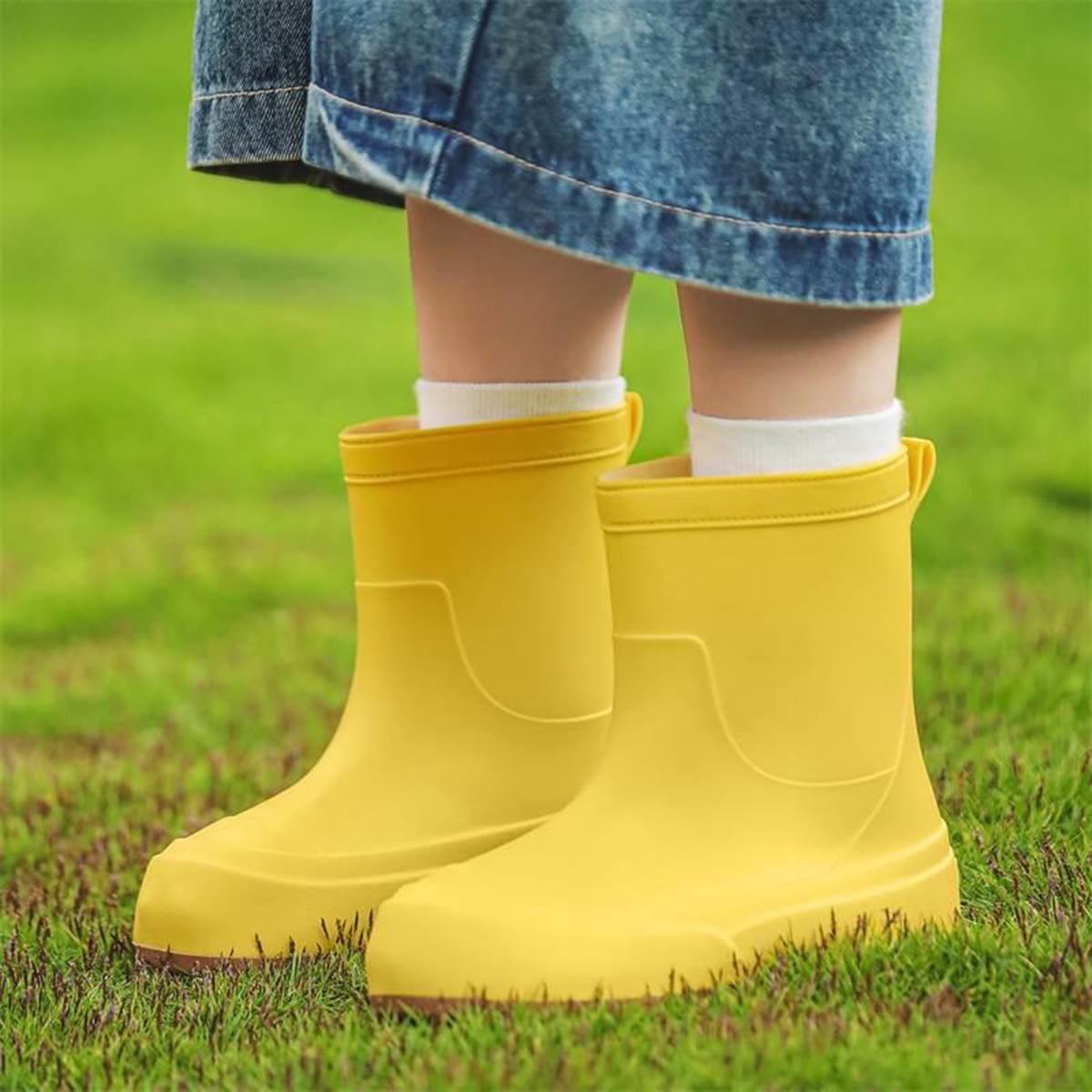 AUXDIQ Rain Shoes Women Mid-calf Boots Waterproof Rain Boots Outdoor Garden Shoes