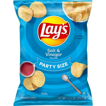 Lay's Salt & Vinegar Potato Snack Chips,Party Size, 12.5 oz - Family Pack