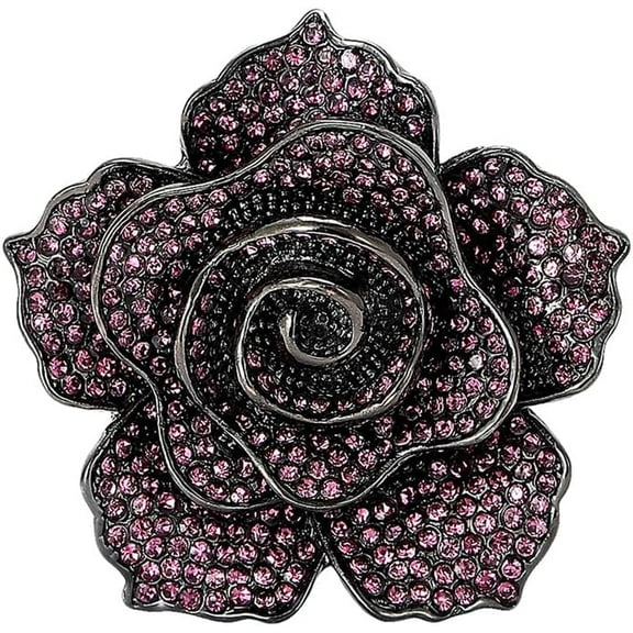 Rhinestone Rose Flower Brooch for Women Fashion Crystal Blossom Flower Brooches Lapel Pins Elegant Dress Accessories Jewelry Boutonniere Corsage for Hat Suit Valentine Mother Jewelry Wedding