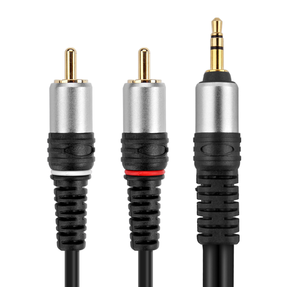 Gold Plated 3.5mm to RCA Audio Cable (10 Feet) Bi-Directional Male to Male Converter AUX Auxiliary Headphone Jack Plug Y Adapter Splitter to Left / Right Stereo 2RCA Connector Wire Cord - image 4 of 6