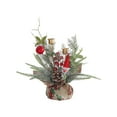 thumbnail image 2 of Desktop Christmas Tree with Lights,Christmas Candle Holders Christmas Decorations Red Fruit Simulation Leaves Santa Claus Room Decoration Desktop Ornaments(G 13in), 2 of 6