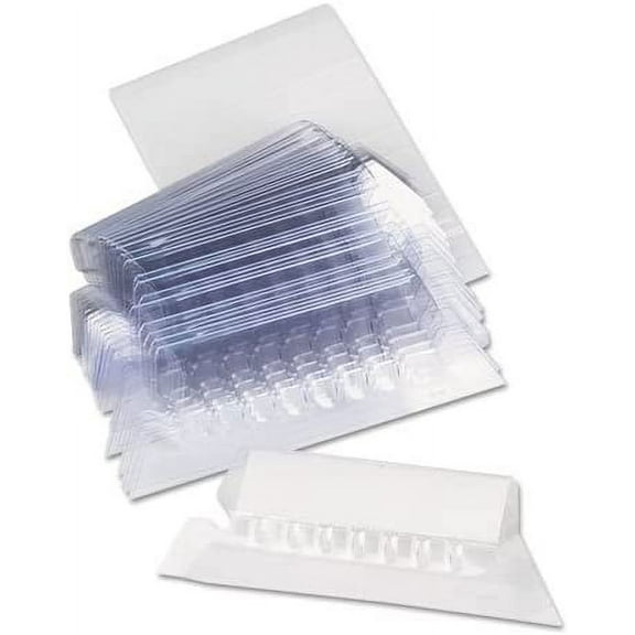 Hanging File Folder Plastic Index Tabs, 1/5 Tab Cut, 2 1/4 Tab, Clear, 25/Pack"