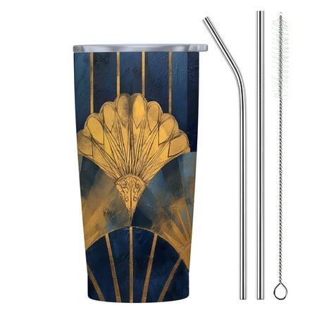 

ONETECH 20oz Car Tumbler with Straw Stainless Steel Travel Mug for Hot and Cold Drinks Lid 3-Piece Straw Set 20oz