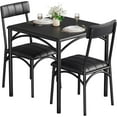 thumbnail image 1 of Dining Table Set for 2,3 Piece Dining Room Table Set,Kitchen Table and Chairs for 2 with UpholsteRed Chairs,Square Kitchen Table Set for Small Space,Apartment,Studio,Black, 1 of 6