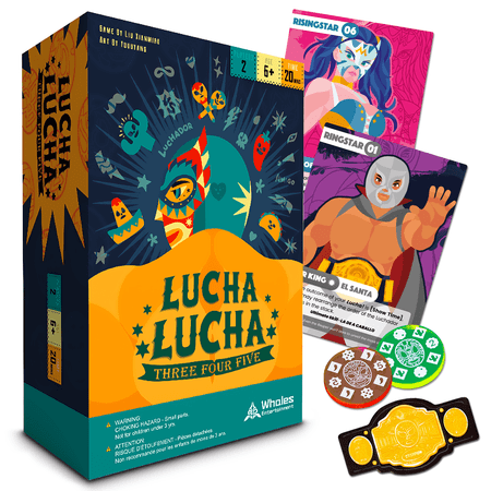 Whales Entertainment LUCHA LUCHA 345! Wrestling Math Strategy Board Game Ages 6+