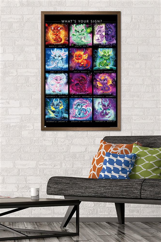 Sheena Pike - The Zodiacs Lil Dragonz Wall Poster, 22.375" x 34" Framed