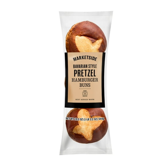 Marketside Bavarian Style Pretzel Hamburger Buns, 19.2 oz, 6 Count