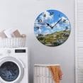 thumbnail image 2 of ZXCXRQFa Desk Clocks Blue Sky White Clouds Wooden Silent Non-Ticking 10 Inch Round Clocks Battery Operated Analog for Living Room Kitchen Bedroom Bathroom Office Home School Decor, 2 of 7