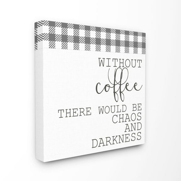 Stupell Industries Coffee Funny Word Kitchen Dining Room Grey Design Canvas Wall Art by Kimberly Allen
